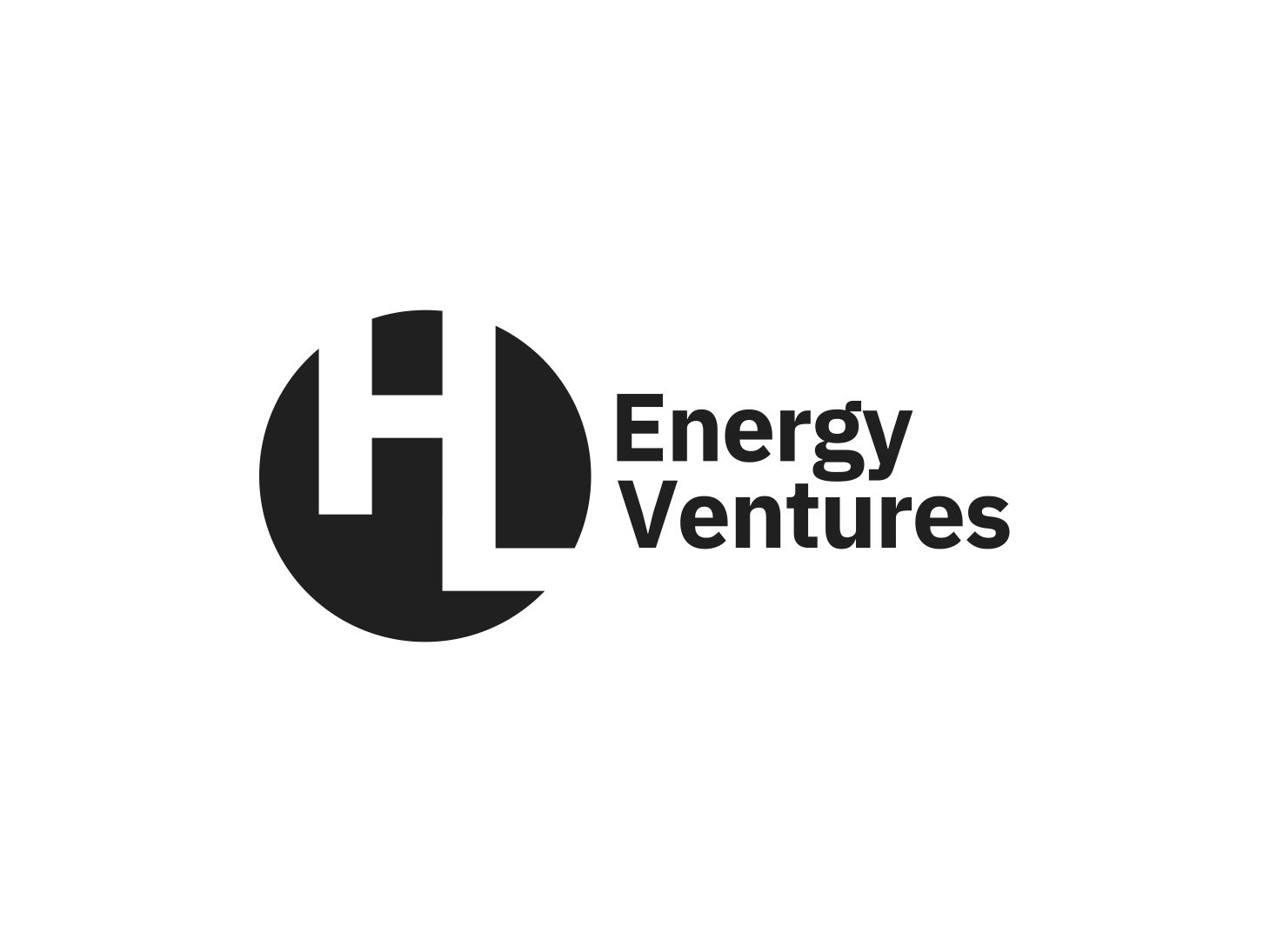 Minimal black-and-white HL Energy Ventures logo featuring geometric letterforms and bold sans serif typography